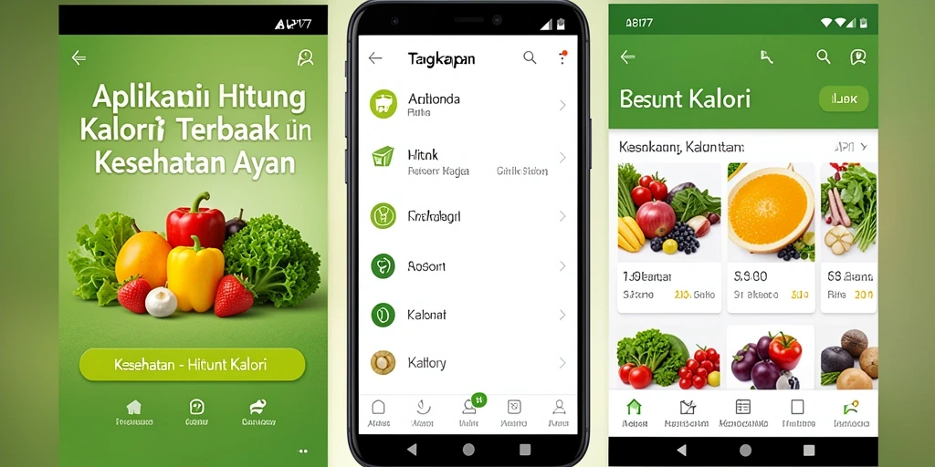 Tampilan antarmuka API77 yang intuitif untuk menghitung kalori.