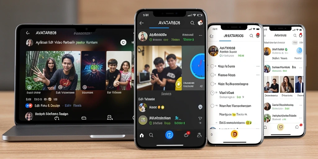 Antarmuka AVATAR808 menampilkan fitur unggulan untuk Edit Video Reels.