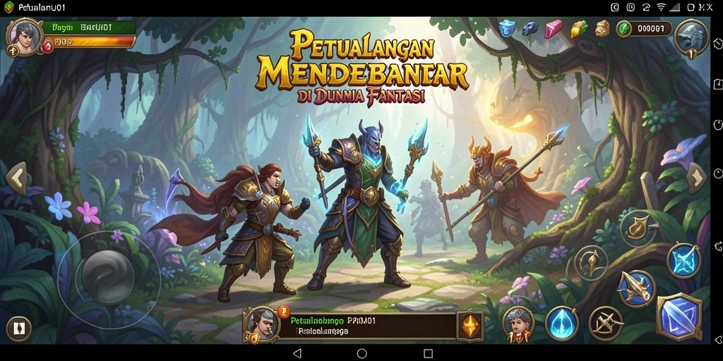 Antarmuka menarik dengan nuansa petualangan yang mendebarkan.