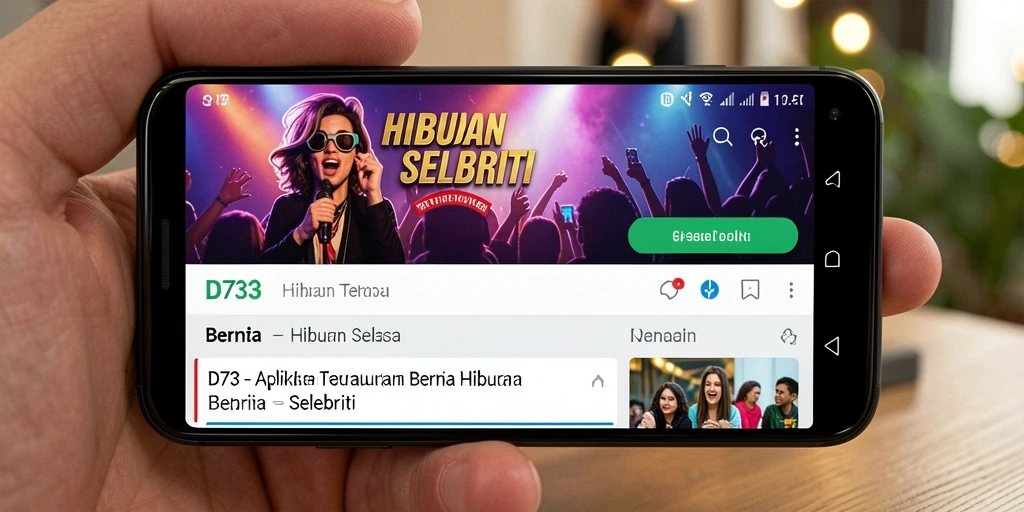 Screenshot utama D73 menampilkan antarmuka aplikasi yang modern dan menarik.