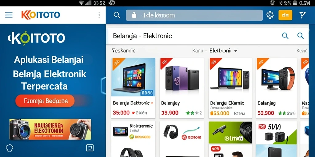 Antarmuka aplikasi KOITOTO yang ramah pengguna untuk belanja elektronik.