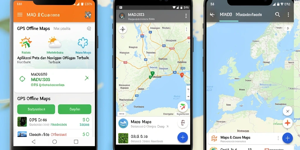 Antarmuka MADU303 menampilkan peta offline yang jelas dan informatif.