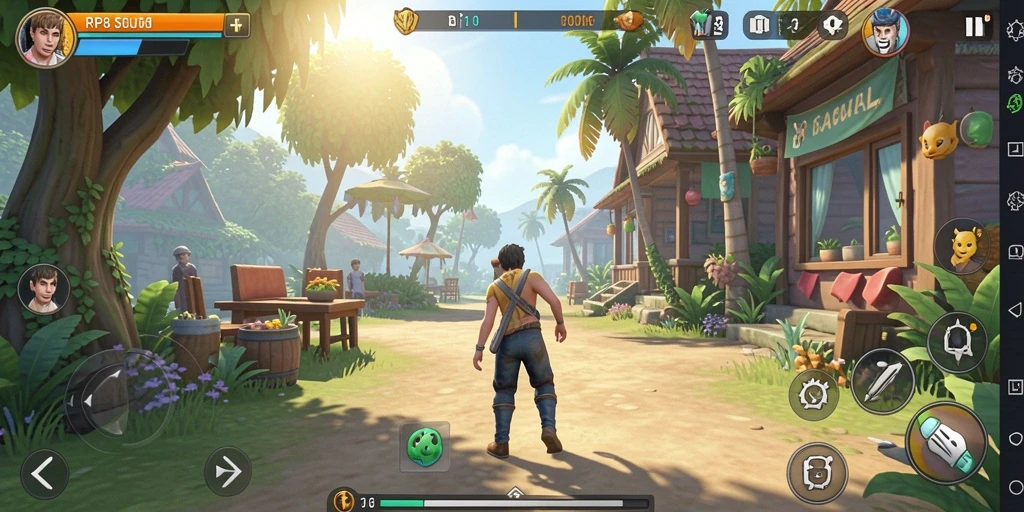 Screenshot menunjukkan antarmuka menarik dari game Kasual RP8.