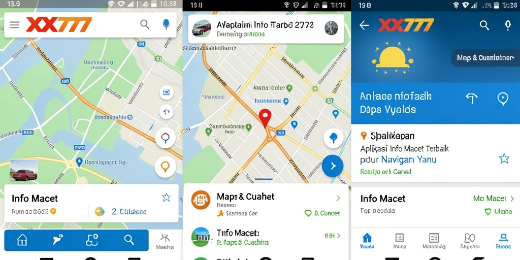 Tampilan antarmuka utama aplikasi XXX777 yang menampilkan informasi Info Macet.